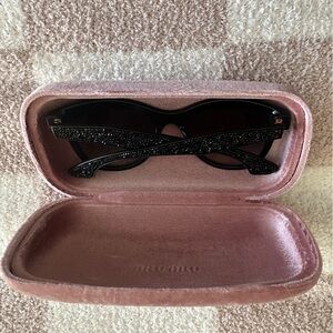 Miu miu black rhinestone sunglasses